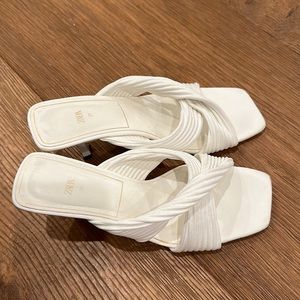 white zara kitten heels 37